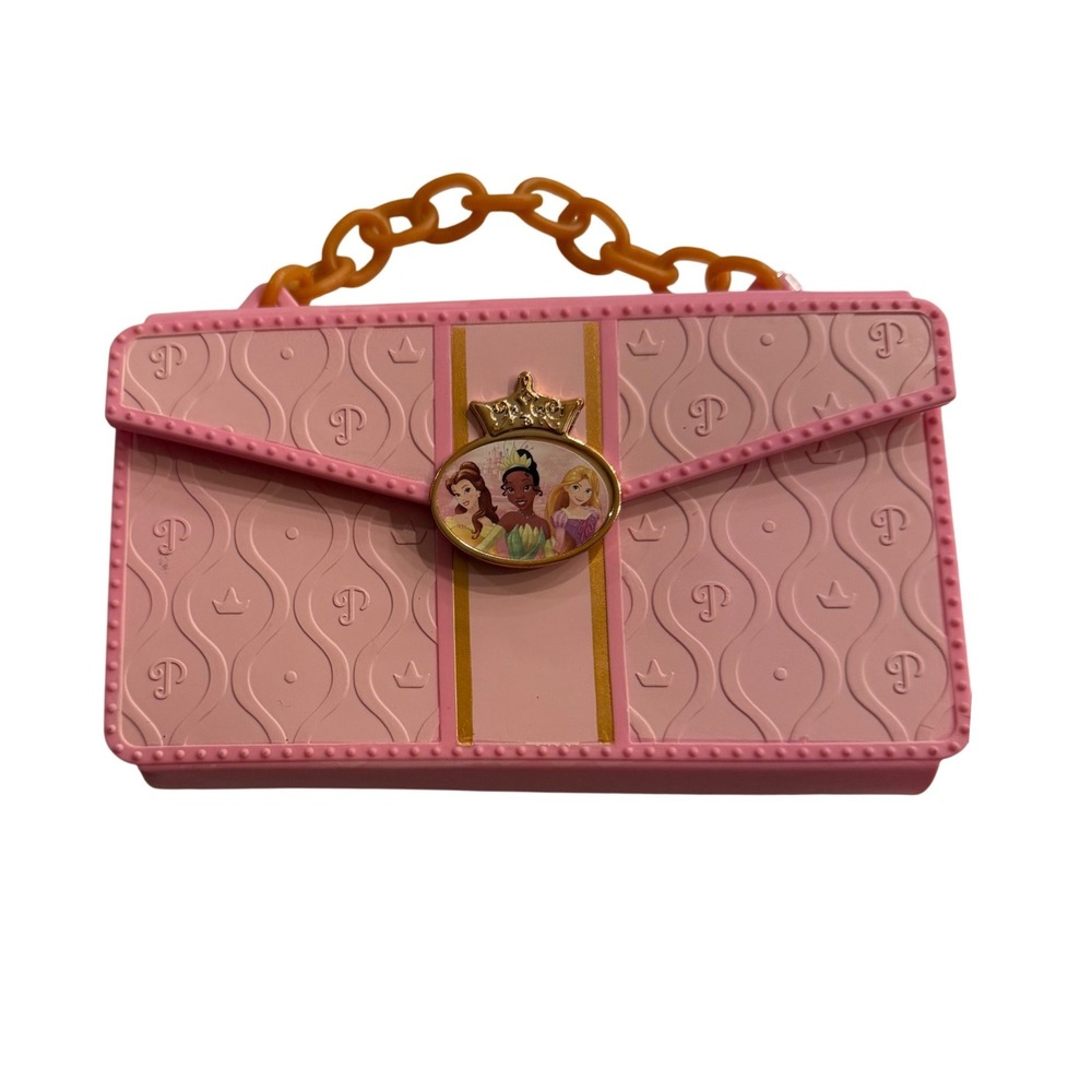 Disney Princess Pink Purse Toy with Mirror and Chain Handle for Kids